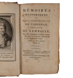 Mémoires historiques de Marie-Thérèse-Louise de Carignan, princesse de Lamballe.