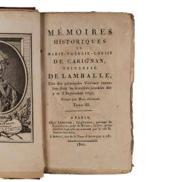 Mémoires historiques de Marie-Thérèse-Louise de Carignan, princesse de Lamballe.