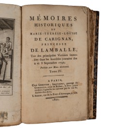 Mémoires historiques de Marie-Thérèse-Louise de Carignan, princesse de Lamballe.