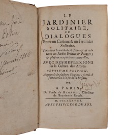 Le jardinier solitaire, ou dialogues entre un curieux et un jardinier solitaire.