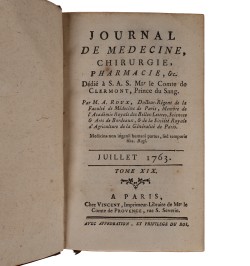 Journal de Médecine, Chirurgie, Pharmacie, &c. 2 vol. 1763 année complète.