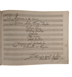 Manuscrit original du compositeur Richter - Miserere.