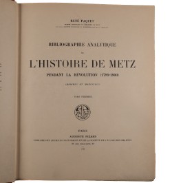 Bibliographie analytique de l'histoire de Metz.