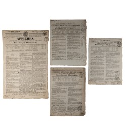 Affiches, annonces et avis divers de la ville de Strasbourg. 4 numéros.