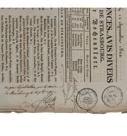 Affiches, annonces et avis divers de la ville de Strasbourg. 4 numéros.