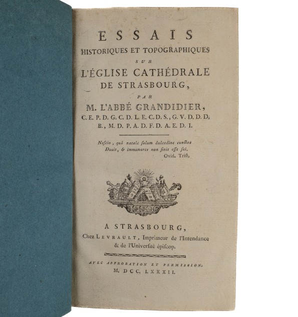 Essais historiques et topographiques sur l’église cathédrale de Strasbourg.
