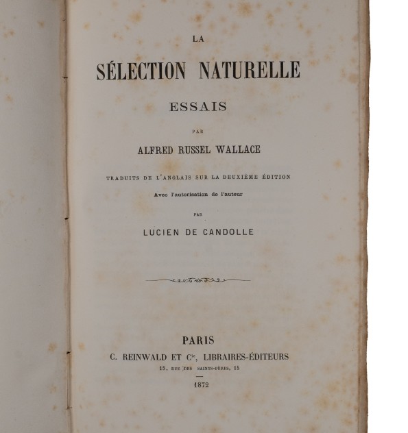 La sélection naturelle : essais.