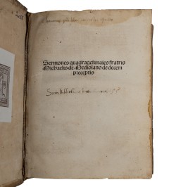 Sermones quadragesimales fratris Michaelis F. de Mediolano de decem preceptis.