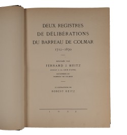 Le barreau de Colmar. 1712-1870.