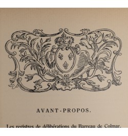 Le barreau de Colmar. 1712-1870.