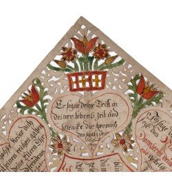 Souhait de baptême en canivet. Oberbetschdorf 1807.