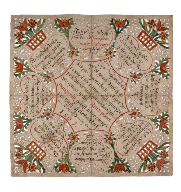 Souhait de baptême en canivet. Oberbetschdorf 1807.