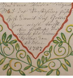 Souhait de baptême. Alsace 1767.