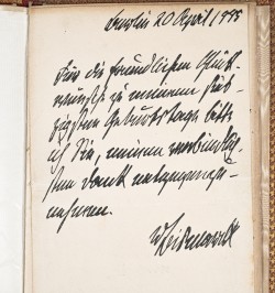 Prince Otto von Bismarck. Lettres manuscrites. 1885, 1894.