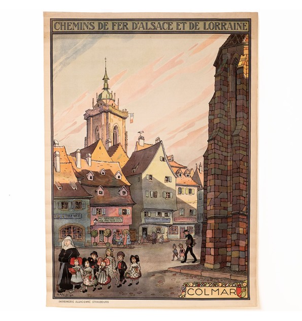 [AFFICHE] Hansi - Chemins de fer d'Alsace et de Lorraine - COLMAR