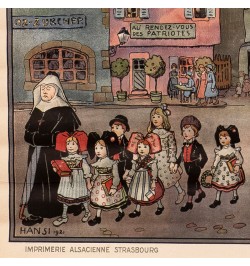 [AFFICHE] Hansi - Chemins de fer d'Alsace et de Lorraine - COLMAR