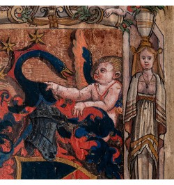 Ex-libris enluminé de Jacques de Gottesheim vers 1525.