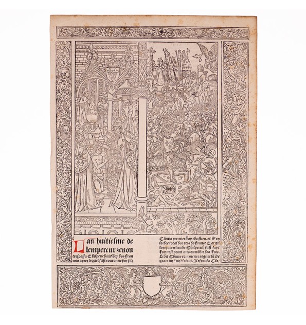 Baptême de Clovis. Gravure sur bois datant de 1488.