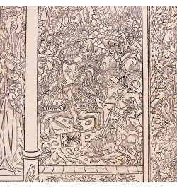 Baptême de Clovis. Gravure sur bois datant de 1488.