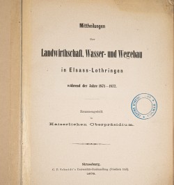 Mittheilungen über Landwirtschaft, wasser u. wegebau...