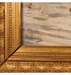 Soldat - Peinture a l'huile du XIXe siècle