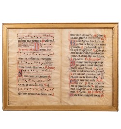 Feuillet enluminé - Antiphonaire du XVIe siècle