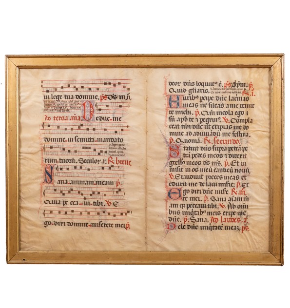 Feuillet enluminé - Antiphonaire du XVIe siècle