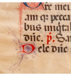 Feuillet enluminé - Antiphonaire du XVIe siècle
