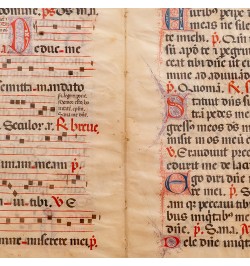 Feuillet enluminé - Antiphonaire du XVIe siècle