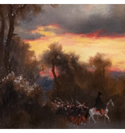 Soldat - Peinture a l'huile du XIXe siècle