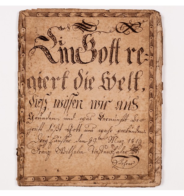 [Manuscrit/calligraphie] Ein Gott regiert die Welt...