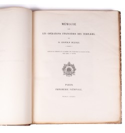 Mémoire  sur les opérations financières des Templiers.