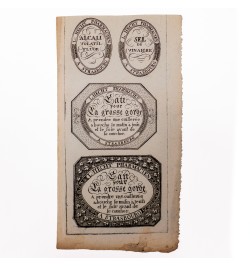 [Pharmacie] ensemble d'étiquettes de médicaments.