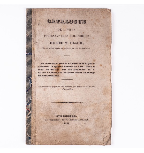 Catalogue de livres provenant de la bibliothèque de M. Flach,