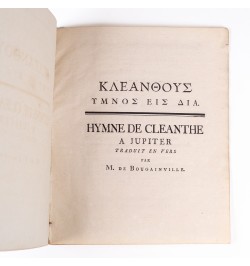 Hymne de Cleanthe à Jupiter traduit en vers par M. de Bougainville.