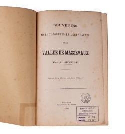 Souvenirs mythologiques et légendaires de la Vallée de Massevaux.