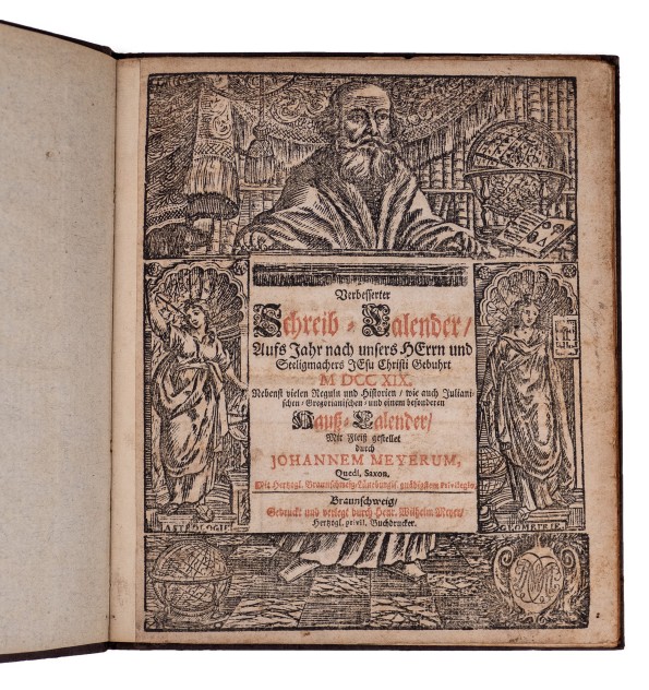 Verbesserter Schreib-Kalender aufs Jahr nach unsers Herrn und Seeligmachers Jesu Christi Gebuhrt M DCC XIX...