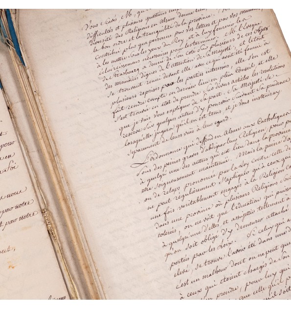 Manuscrits sur les conflits entre protestants et catholiques à Strasbourg au XVIIIe siècle.
