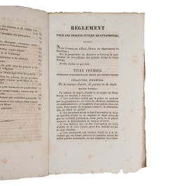 Règlement pour les prisons civiles de Strasbourg.