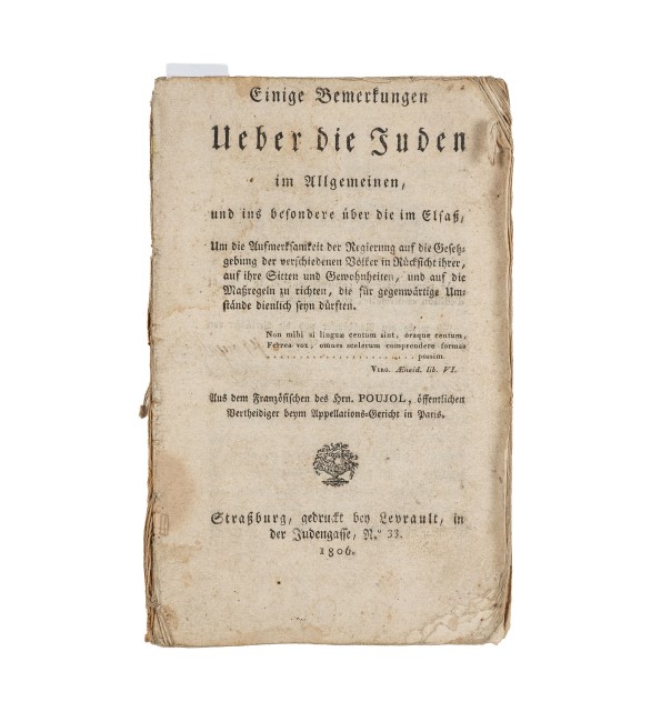 [Judaïsme] Einige Bemerkungen Ueber die Juden...