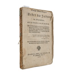 [Judaïsme] Einige Bemerkungen Ueber die Juden...