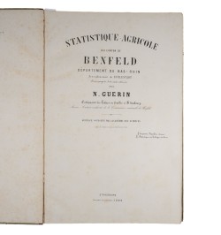 Statistique agricole du canton de Benfeld département du Bas-Rhin.