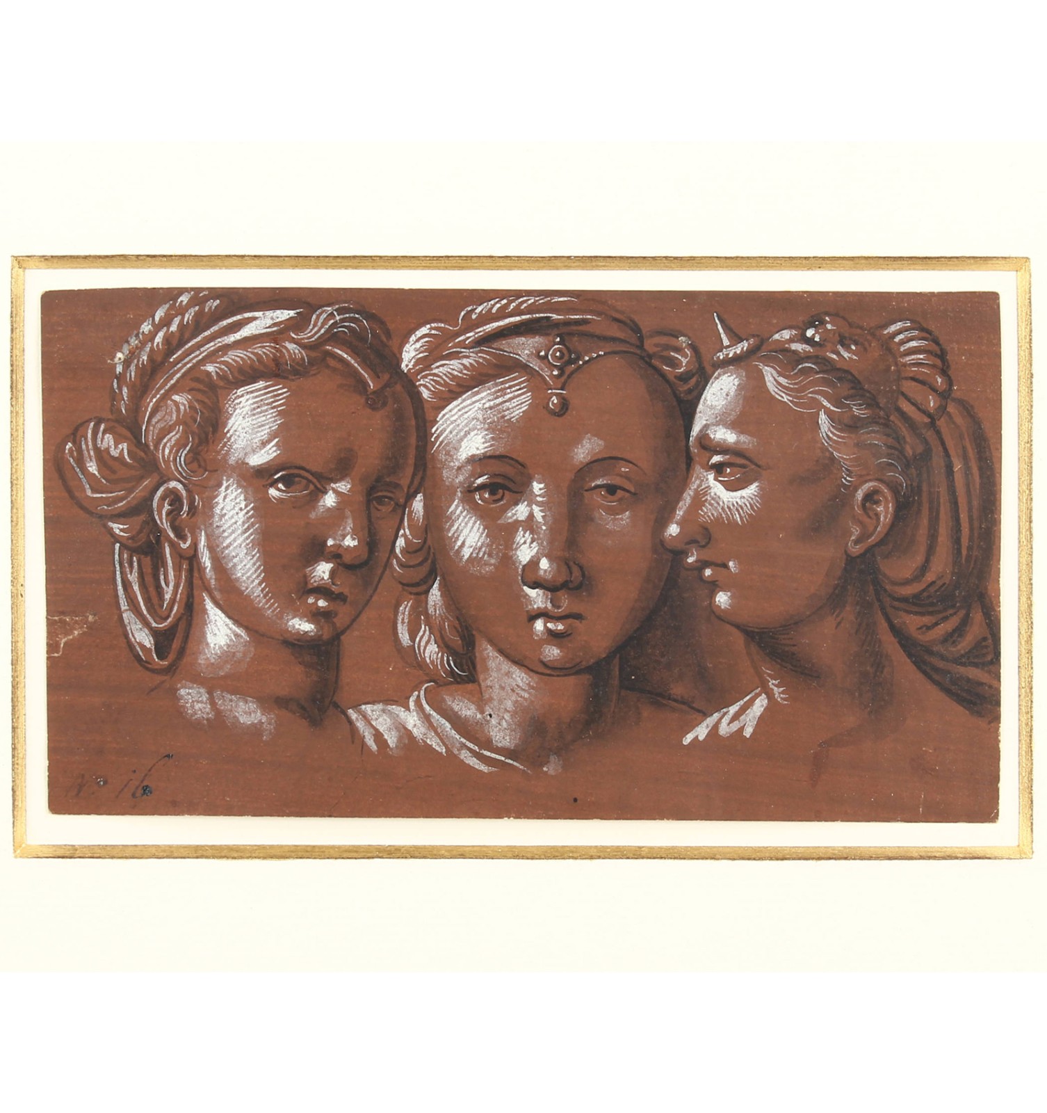 Tobias Stimmer - Les trois grâces - Dessin original vers 1580. 