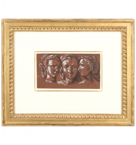 Tobias Stimmer - Les trois grâces - Dessin original vers 1580. 