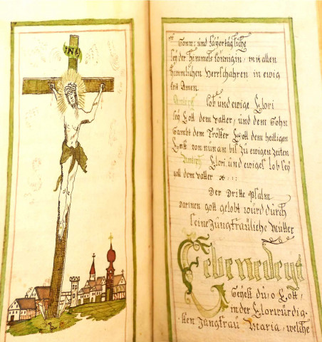 Livre de prières manuscrit du XVIIIe siècle.